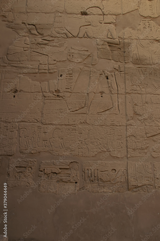 Historical destination, architecture and sculpture from Luxor Karnak, Egypt 2018