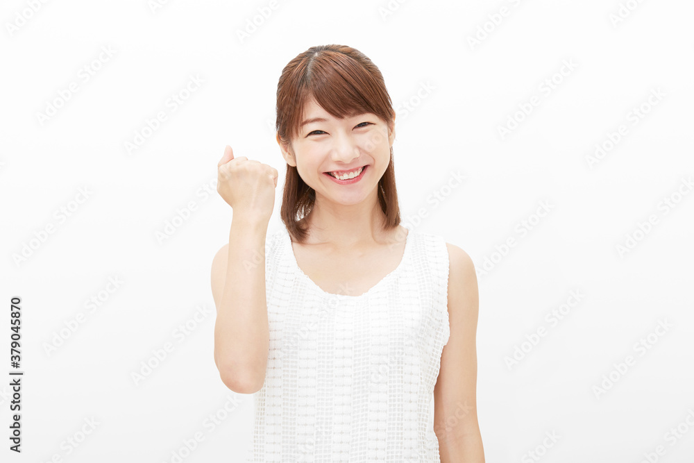 女性 ガッツポーズ 女性 ガッツポーズ