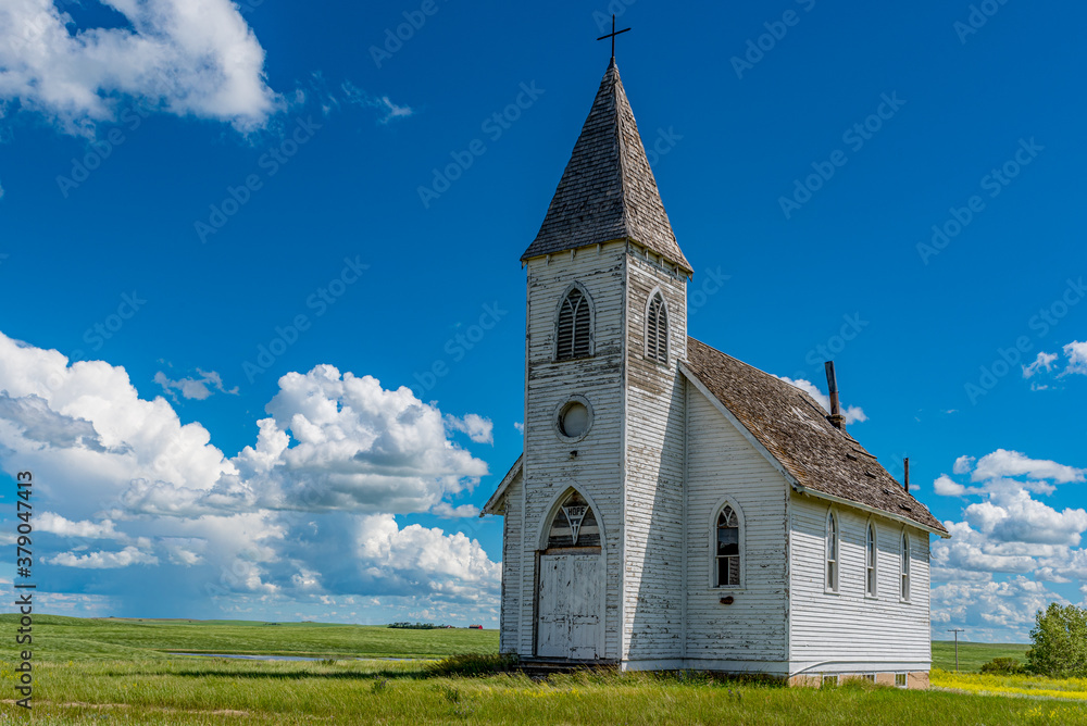 Hope Lutheran Church in the ghost town of Kayville, SK, Canada