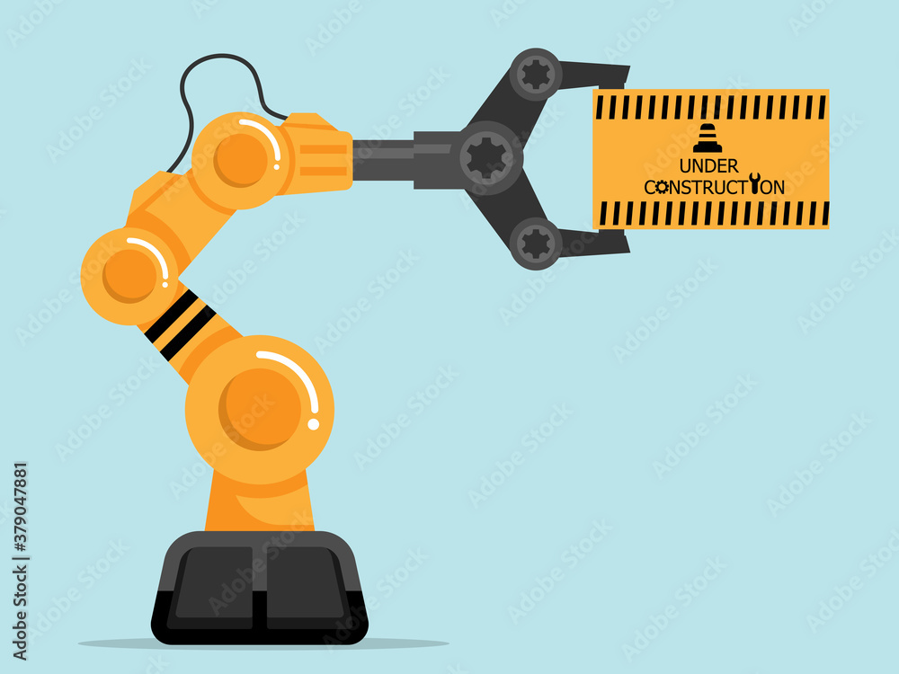 website under construction with robotic arm website under construction with robotic arm