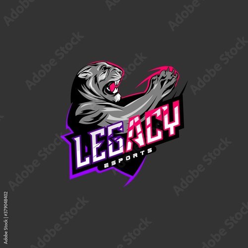 lion ,tiger,black cat esports mascot logo