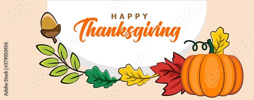 Happy Thanksgiving Horizontal Banner Element