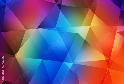 Dark Multicolor vector polygonal background.