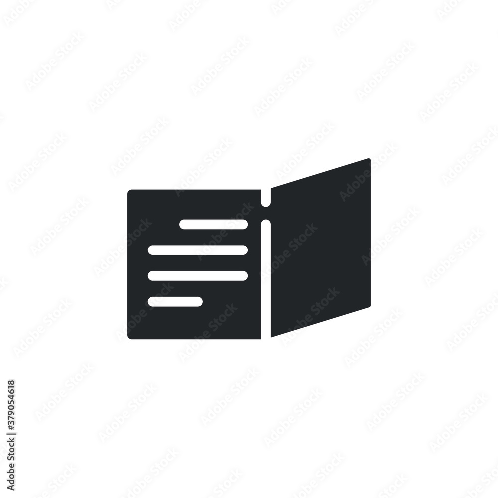 Open and read Article icon. Brochure content, magazine layout, reading book or journal manuscript. Learn Literature concept logo solid style. Vector illustration. Design on white background. EPS 10 Open and read Article icon. Brochure content, magazine layout, reading book or journal manuscript. Learn Literature concept logo solid style. Vector illustration. Design on white background. EPS 10