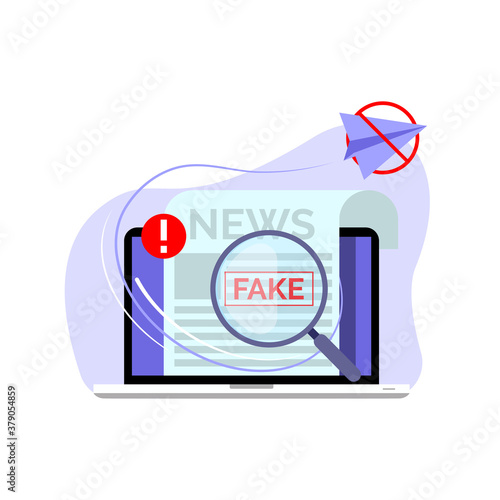 check the truth and don't share fake news, hoax concept illustration flat design vector, modern style graphic elements for website, web pages, templates, info graphics, web banners