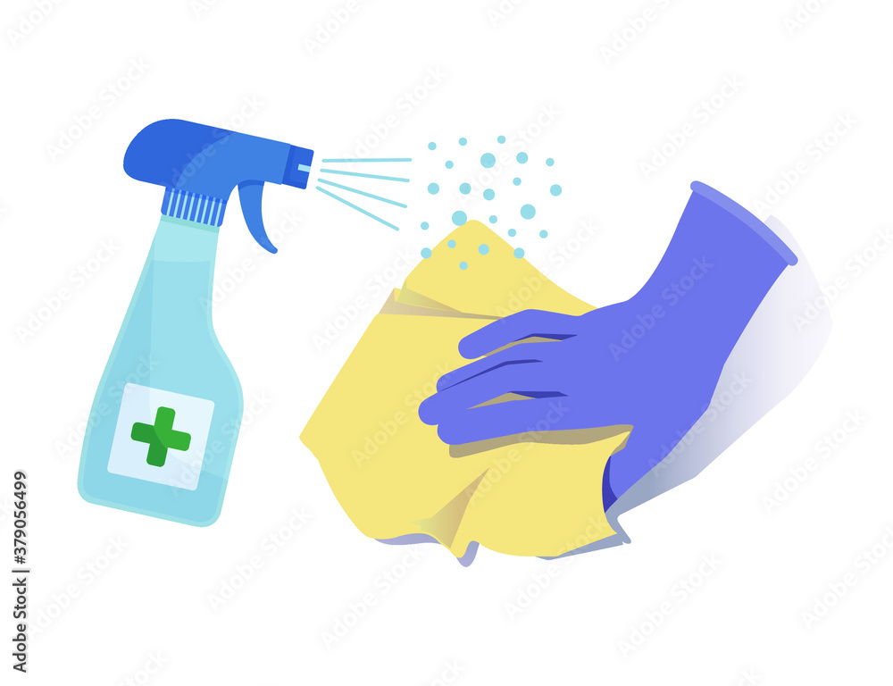 Spray wipe cleaning and spray cleaner surfaces vector. Spray wipe cleaning and spray cleaner surfaces vector.