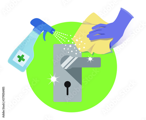 Cleaning and Disinfect door handles COVID-19.