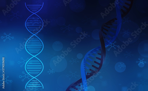 DNA structure, abstract medical and healthcare background,Abstract technogoly science concept DNA fururistic on hi tech blue background