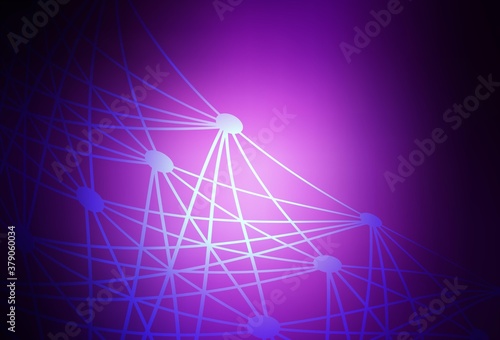 Dark Purple vector backdrop with artificial intelligence data.