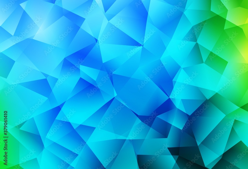 Obraz premium Light Blue, Green vector triangle mosaic texture.