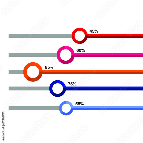 colorful loading with percentages, upload, download