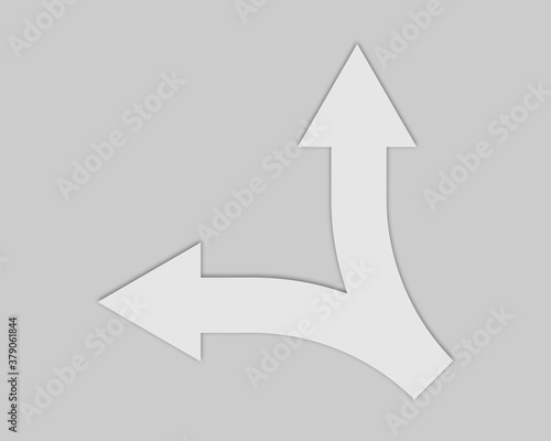 two arrows show the direction