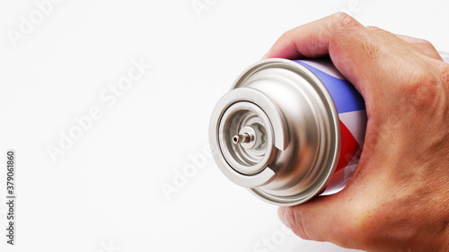 カセットガスの先端のアップ