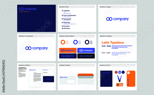 Corporate identity template set. Brand book design.