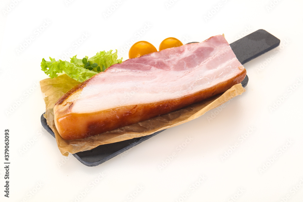Smoked pork breast with salad leaves Smoked pork breast with salad leaves