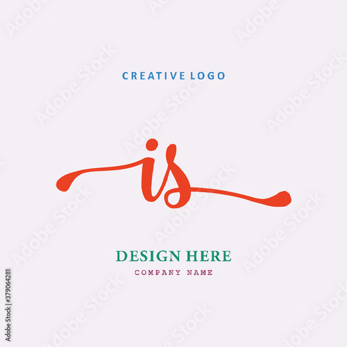 IS lettering logo, simple, elegant, easy to understand and authoritative