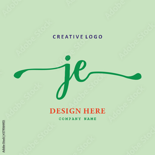 JE typeface logo, simple, elegant, easy to understand and authoritative