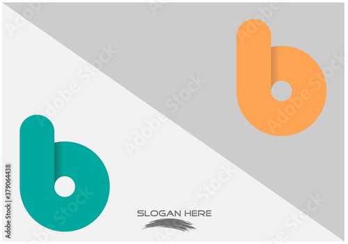 vector illustration of blue color bold alphabet small letter b logo design
