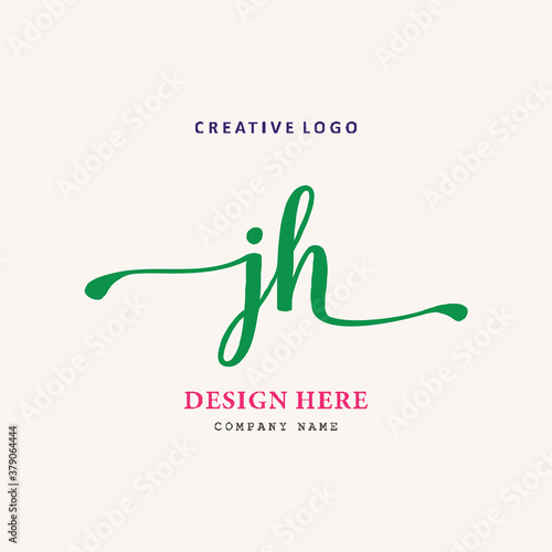 JH typeface logo, simple, elegant, easy to understand and authoritative