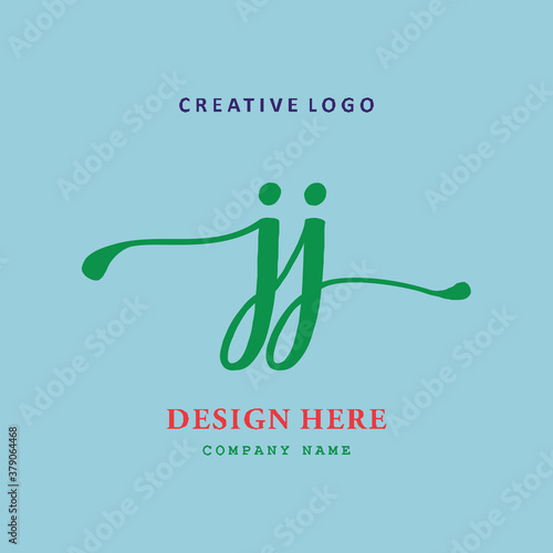 JJ typeface logo, simple, elegant, easy to understand and authoritative