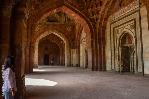 A mesmerizing view of architecture of main tomb at old fort from inside.