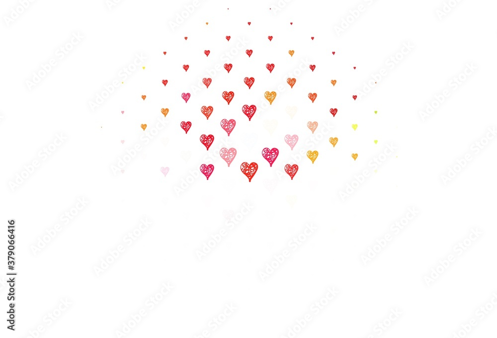 Light Green, Red vector backdrop with sweet hearts.