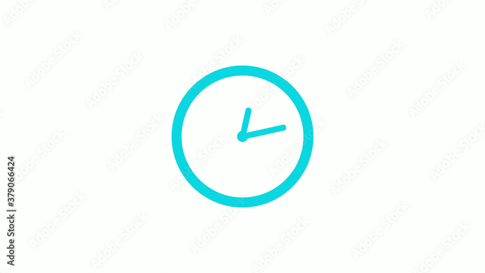 Cyan color circle 12 hours counting down clock icon without trick,clock icon Cyan color circle 12 hours counting down clock icon without trick,clock icon