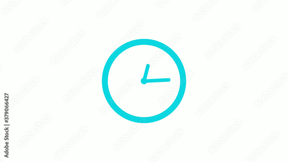 Cyan color circle 12 hours counting down clock icon without trick,clock icon Cyan color circle 12 hours counting down clock icon without trick,clock icon