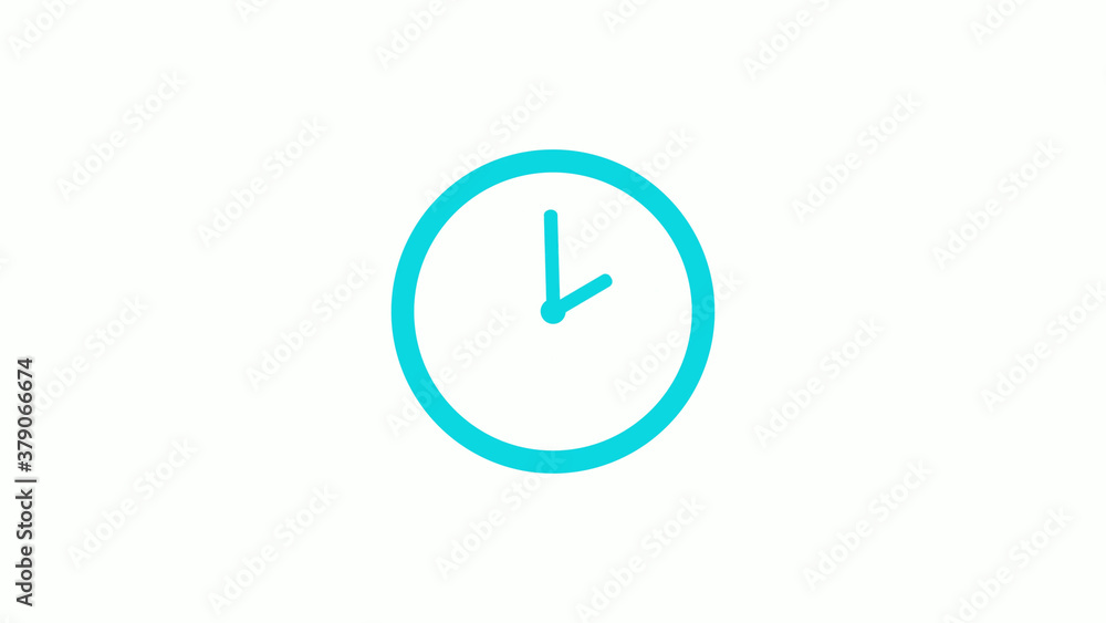 New cyan color circle 12 hours clock icon on white background,clock icon New cyan color circle 12 hours clock icon on white background,clock icon