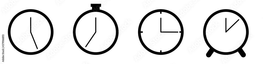 Timers icon on white background. Isolated set of elements time or timer. Timers icon on white background. Isolated set of elements time or timer.