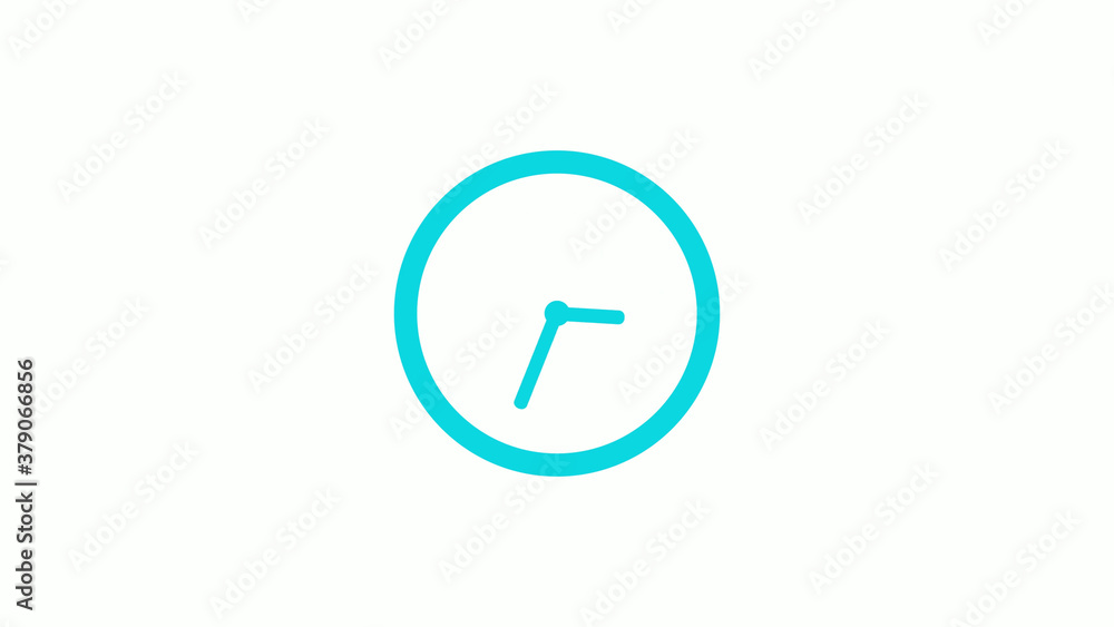 New cyan color circle 12 hours clock icon on white background,clock icon New cyan color circle 12 hours clock icon on white background,clock icon