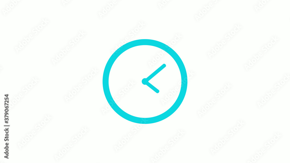 New cyan color circle 12 hours clock icon on white background,clock icon New cyan color circle 12 hours clock icon on white background,clock icon