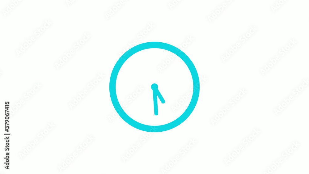 New cyan color circle 12 hours clock icon on white background,clock icon New cyan color circle 12 hours clock icon on white background,clock icon