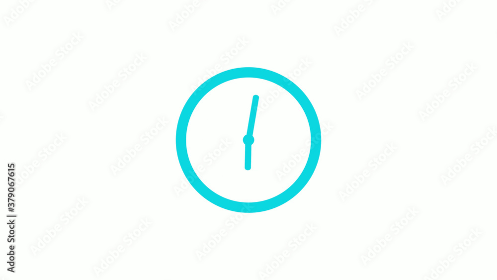 New cyan color circle 12 hours clock icon on white background,clock icon New cyan color circle 12 hours clock icon on white background,clock icon