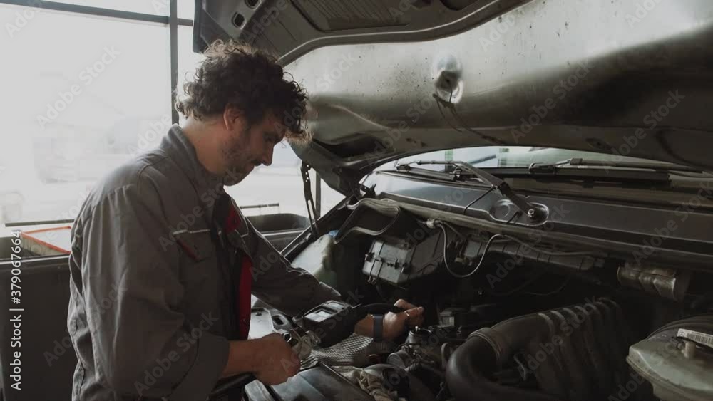 Garage service Automobile diagnostic Auto repair concept Garage service Automobile diagnostic Auto repair concept