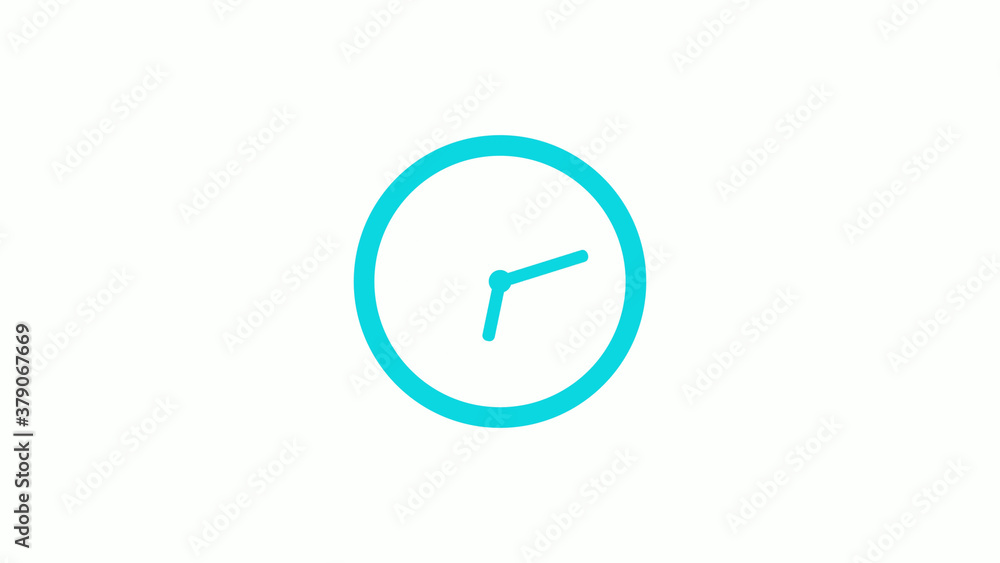 New cyan color circle 12 hours clock icon on white background,clock icon New cyan color circle 12 hours clock icon on white background,clock icon