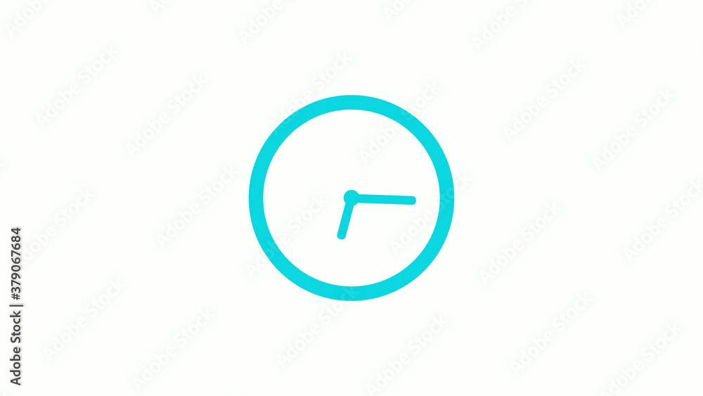 New cyan color circle 12 hours clock icon on white background,clock icon New cyan color circle 12 hours clock icon on white background,clock icon