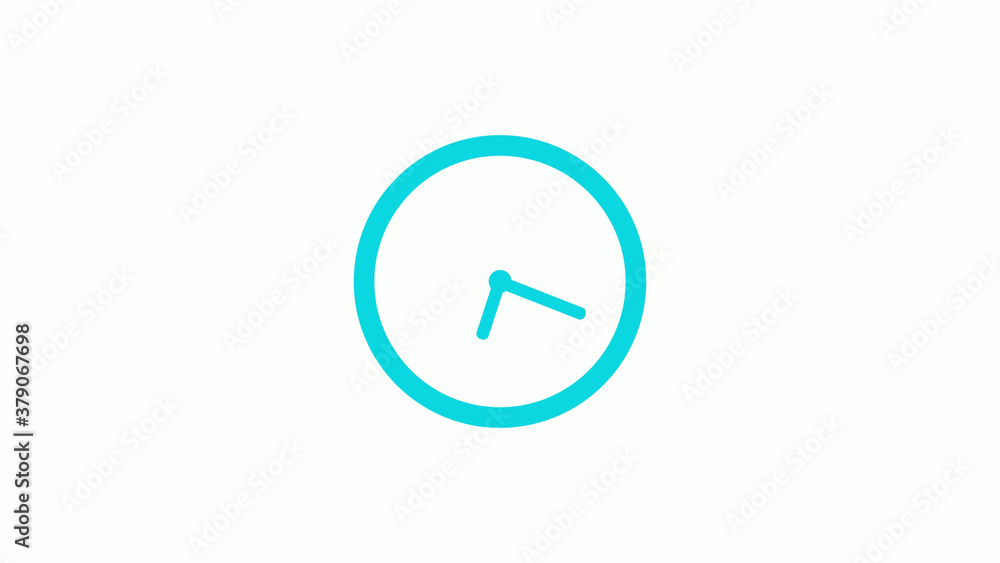 New cyan color circle 12 hours clock icon on white background,clock icon New cyan color circle 12 hours clock icon on white background,clock icon