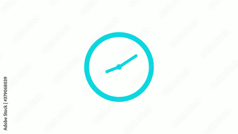 Amazing circle cyan color 12 hours clock icon on white background,circle clock icon without trick Amazing circle cyan color 12 hours clock icon on white background,circle clock icon without trick