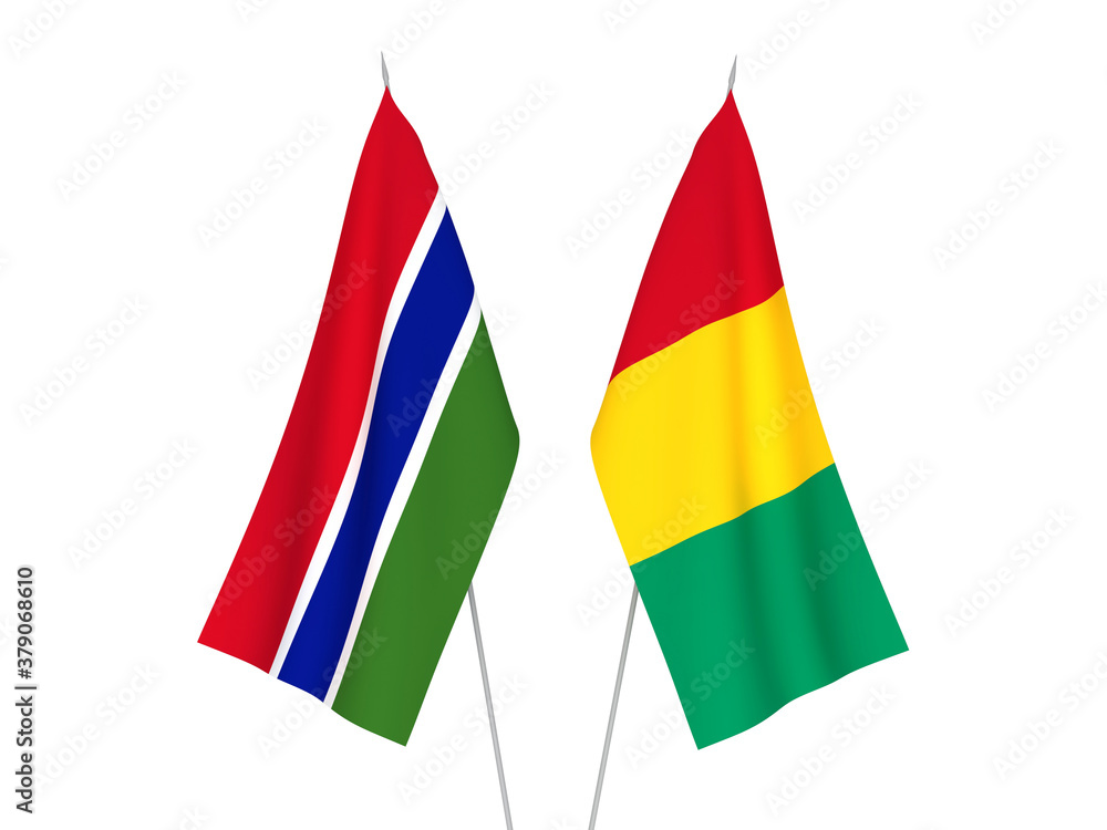 Republic of Gambia and Guinea flags Republic of Gambia and Guinea flags