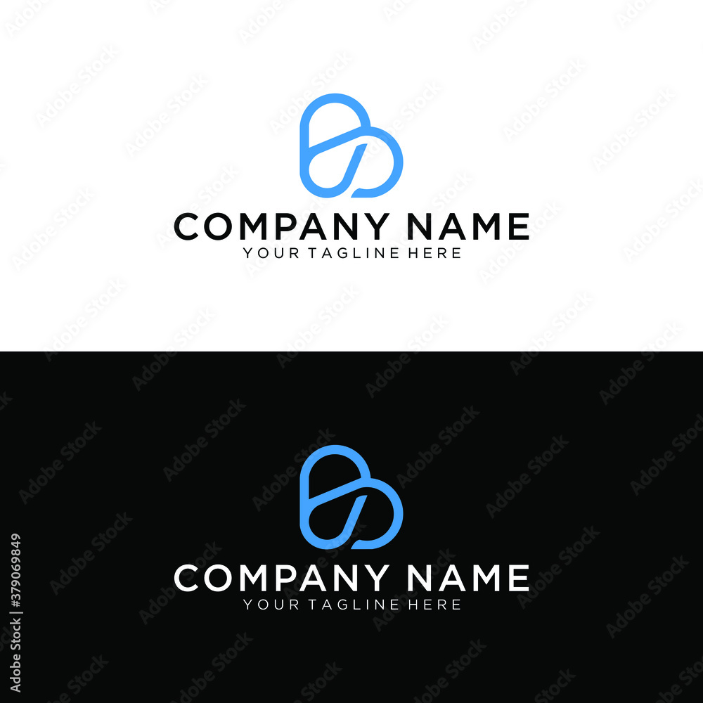 Obraz premium Capital letter B. From the white interwoven strips on a black background. Template for emblem, logos and monograms.