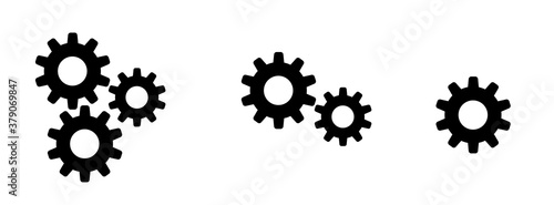 Gear symbol sign isolated on white background.