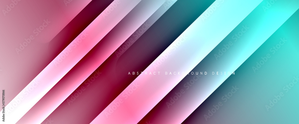 Fototapeta premium Fluid gradients with dynamic diagonal lines abstract background. Bright colors with dynamic light and shadow effects. Vector wallpaper or poster