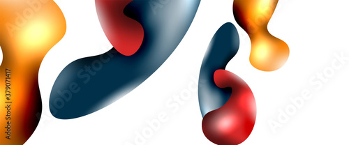 Bubbles abstract background. Liquid splashes on white vector template