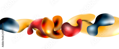Bubbles abstract background. Liquid splashes on white vector template