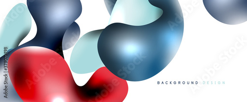 Bubbles abstract background. Liquid splashes on white vector template