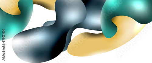 Bubbles abstract background. Liquid splashes on white vector template