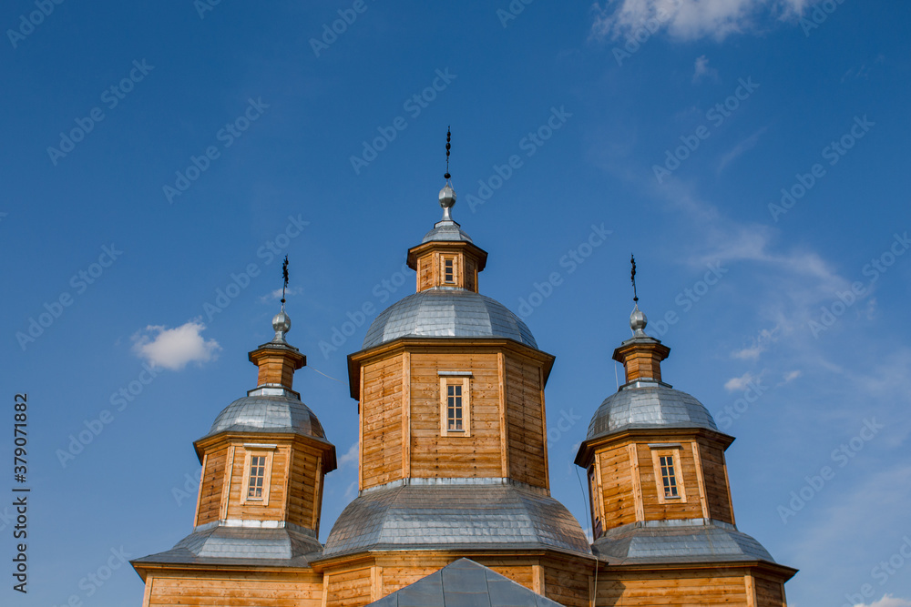 old wooden church in the village old wooden church in the village
