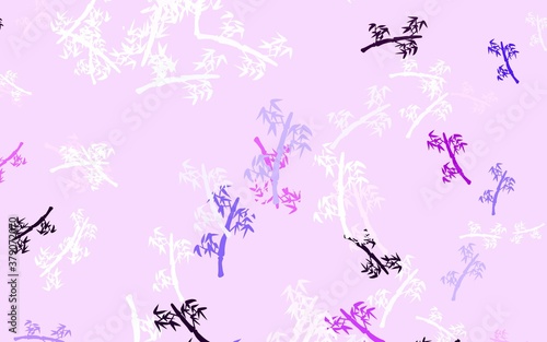 Light Purple vector doodle background with branches.