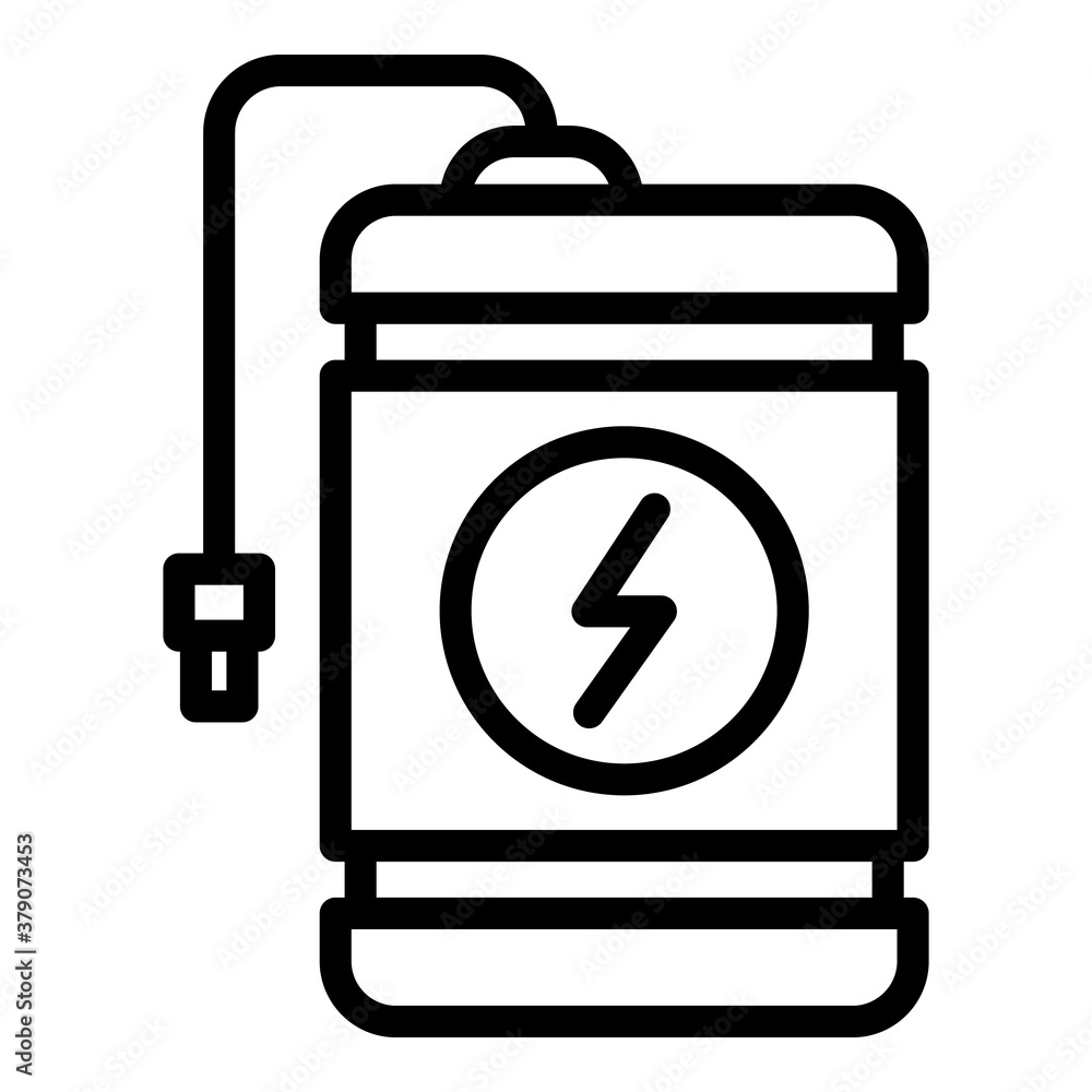 Flash charge power bank icon. Outline flash charge power bank vector icon for web design isolated on white background Flash charge power bank icon. Outline flash charge power bank vector icon for web design isolated on white background